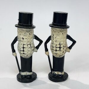 Vintage Mr. Peanut Salt & Pepper Shaker Set Planters Peanuts Plastic READ